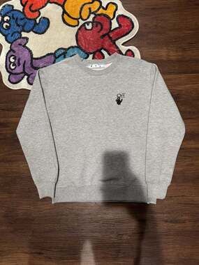 Off White Degrade Arrow Slim Crewneck Sweatshirt Melange Grey